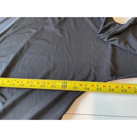 Eloquii Midi Dress Black Surplice Neck Stretchy 3/4 Sleeves Elastic Waist Sz 18 - Picture 10 of 11